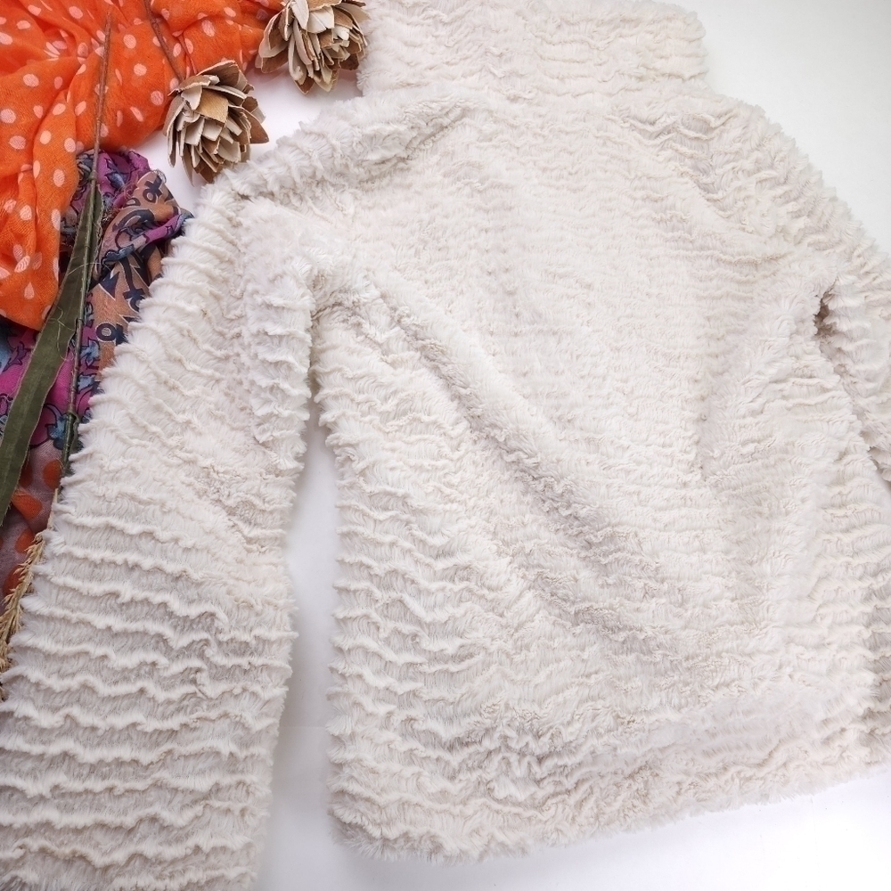 Patagonia Super Fleece Cream Fringe Layered Fleece Coat Xs - Picture 15 of 15